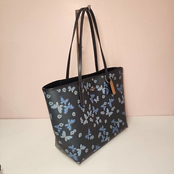 NWT Coach CH211 City Tote Coated Canvas Leather Lovely Butterfly Print - Picture 4 of 6